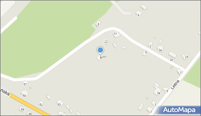 Cybinka, Leśna, 8, mapa Cybinka