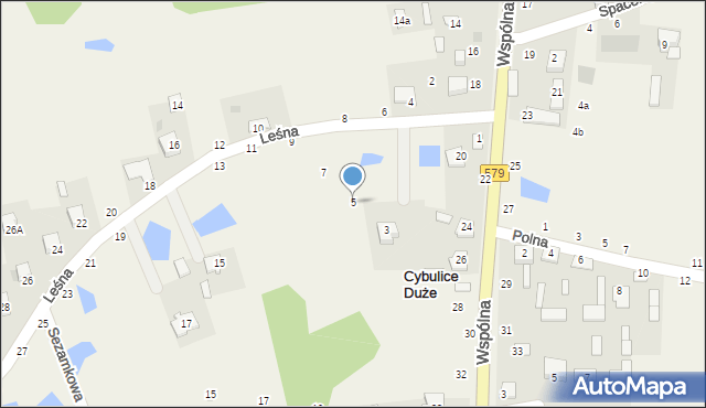 Cybulice Duże, Leśna, 5, mapa Cybulice Duże