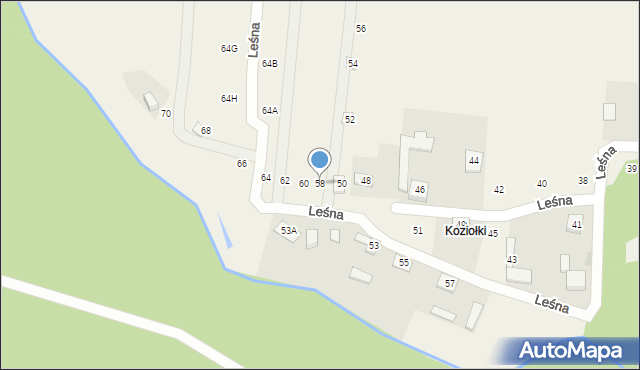 Cynków, Leśna, 58, mapa Cynków
