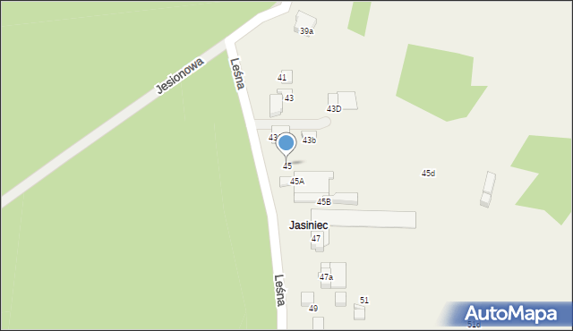 Czarków, Leśna, 45, mapa Czarków