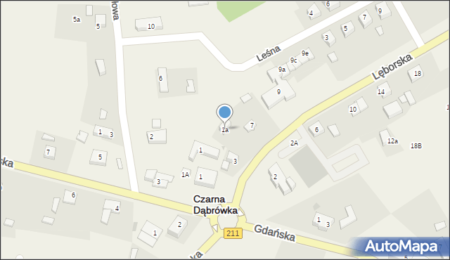 Czarna Dąbrówka, Lęborska, 1a, mapa Czarna Dąbrówka