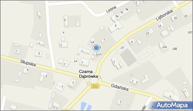Czarna Dąbrówka, Lęborska, 3, mapa Czarna Dąbrówka