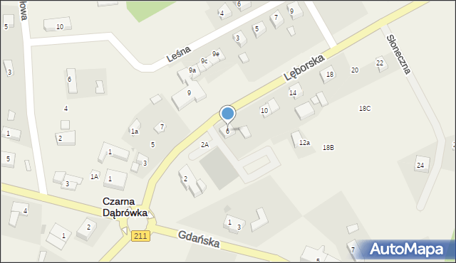 Czarna Dąbrówka, Lęborska, 6, mapa Czarna Dąbrówka