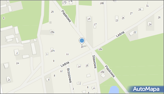 Czarnów, Leśna, 13, mapa Czarnów