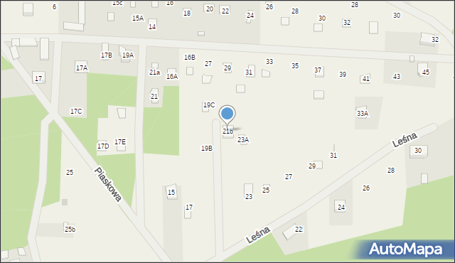 Czarnów, Leśna, 21b, mapa Czarnów