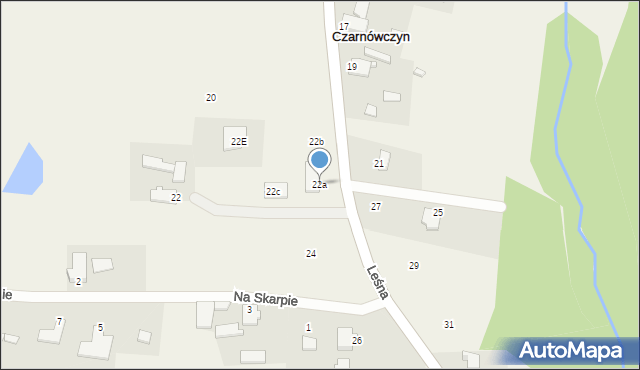 Czarnówczyn, Leśna, 22a, mapa Czarnówczyn