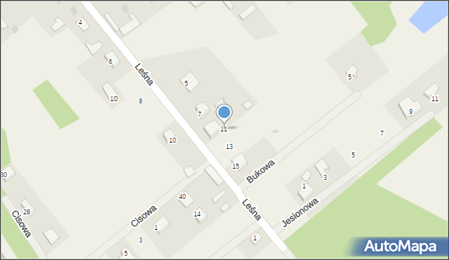 Czarnowiec, Leśna, 11, mapa Czarnowiec