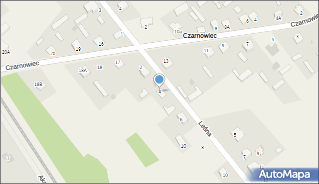 Czarnowiec, Leśna, 4, mapa Czarnowiec