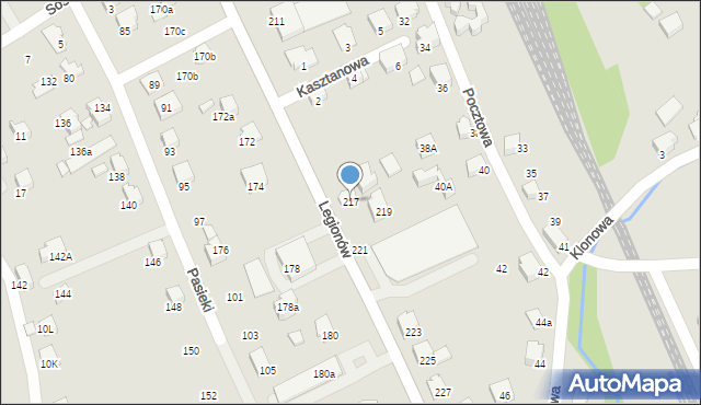 Czechowice-Dziedzice, Legionów, 217, mapa Czechowic-Dziedzic