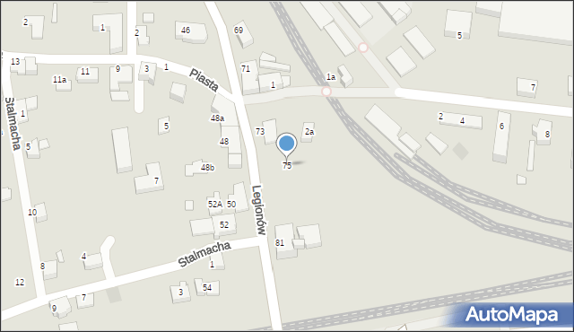 Czechowice-Dziedzice, Legionów, 75, mapa Czechowic-Dziedzic