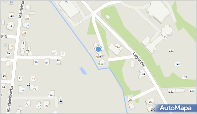 Czechowice-Dziedzice, Legionów, 92b, mapa Czechowic-Dziedzic