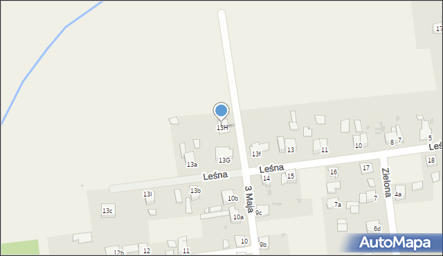 Czekanów, Leśna, 13H, mapa Czekanów