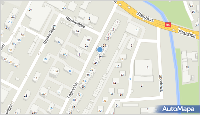 Czeladź, Legionów, 37, mapa Czeladź