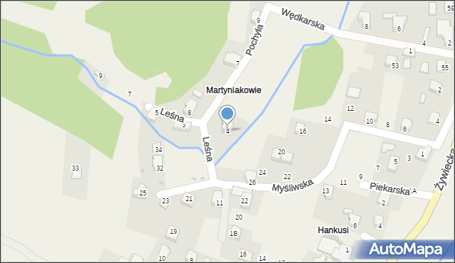 Czernichów, Leśna, 4, mapa Czernichów