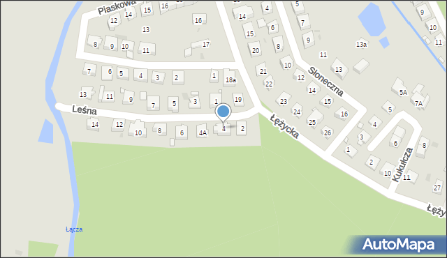 Czerwieńsk, Leśna, 4, mapa Czerwieńsk