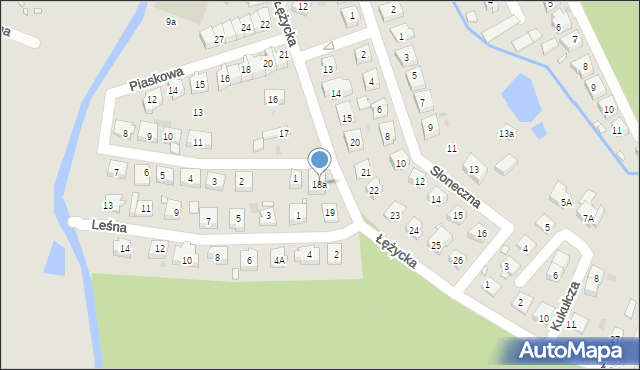 Czerwieńsk, Łężycka, 18a, mapa Czerwieńsk