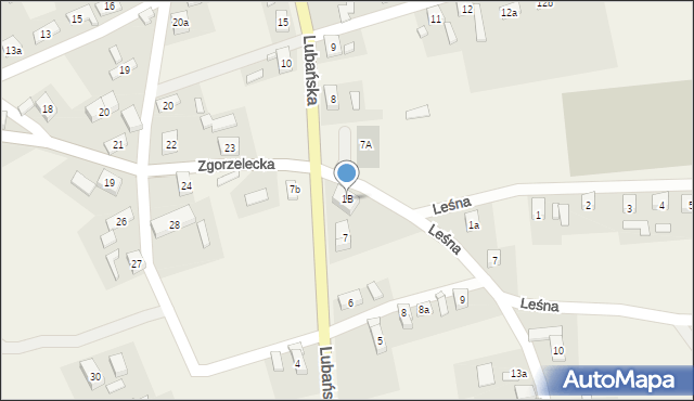 Czerwona Woda, Leśna, 1B, mapa Czerwona Woda