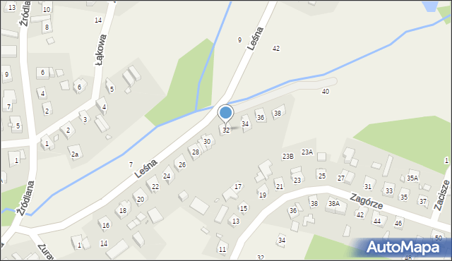 Czerwonak, Leśna, 32, mapa Czerwonak