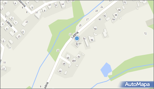 Czerwonak, Leśna, 52, mapa Czerwonak