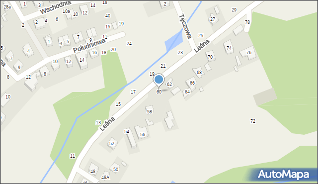 Czerwonak, Leśna, 60, mapa Czerwonak