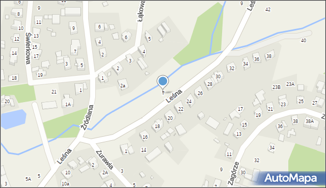 Czerwonak, Leśna, 7, mapa Czerwonak