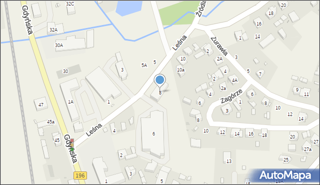 Czerwonak, Leśna, 8, mapa Czerwonak