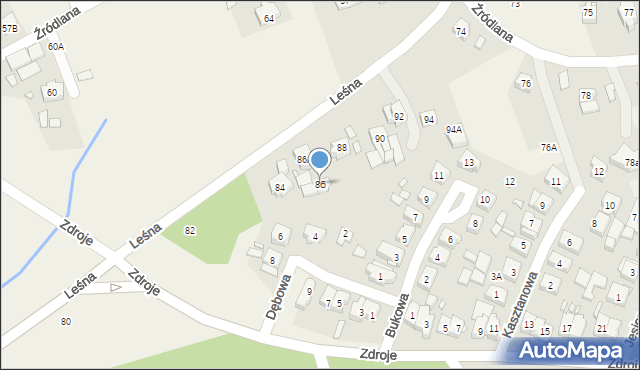 Czerwonak, Leśna, 86, mapa Czerwonak