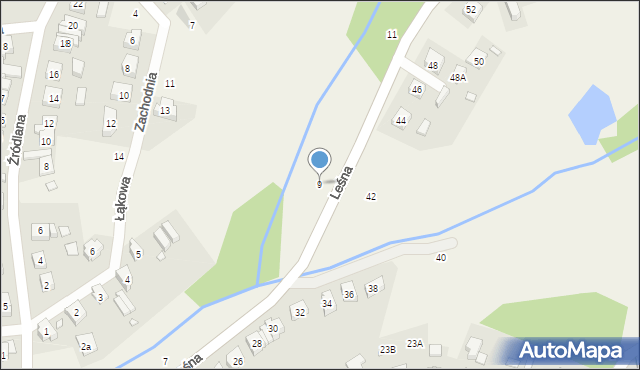 Czerwonak, Leśna, 9, mapa Czerwonak