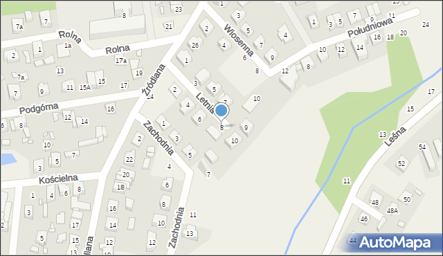 Czerwonak, Letnia, 8, mapa Czerwonak