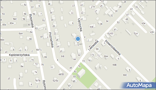 Częstochowa, Łęczycka, 1, mapa Częstochowy