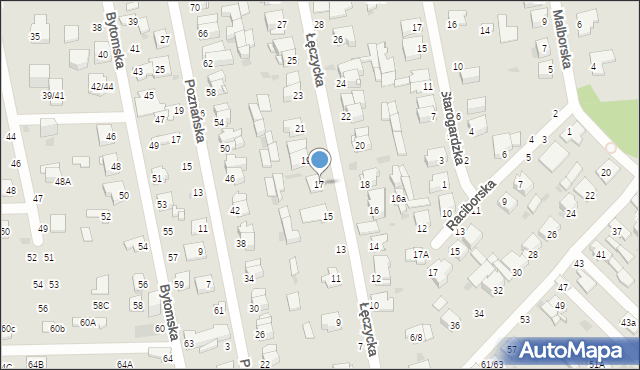 Częstochowa, Łęczycka, 17, mapa Częstochowy