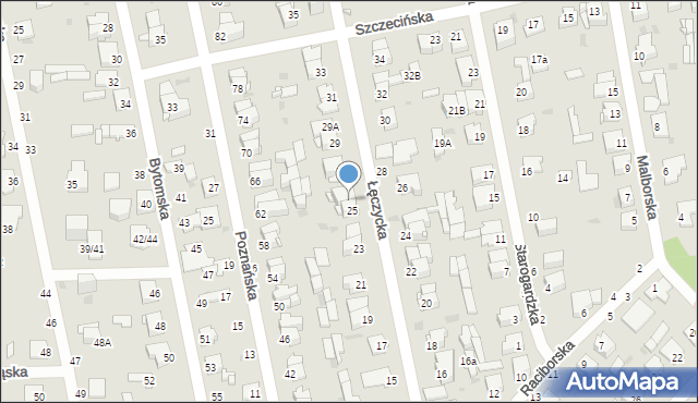 Częstochowa, Łęczycka, 25A, mapa Częstochowy