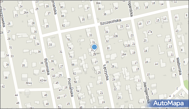 Częstochowa, Łęczycka, 29, mapa Częstochowy