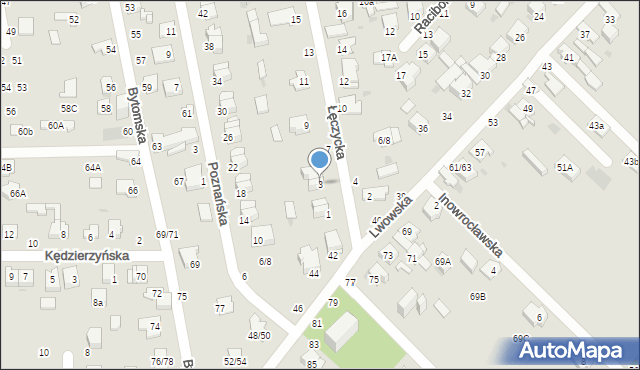 Częstochowa, Łęczycka, 3, mapa Częstochowy