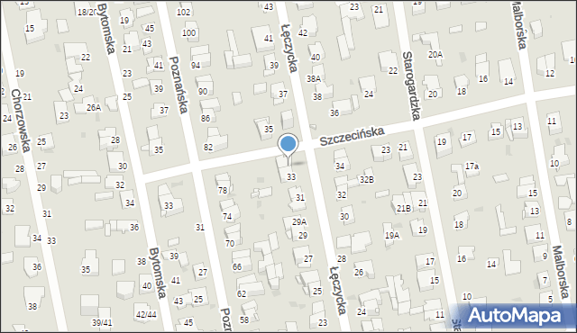 Częstochowa, Łęczycka, 33A, mapa Częstochowy