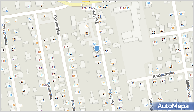 Częstochowa, Łęczycka, 49, mapa Częstochowy