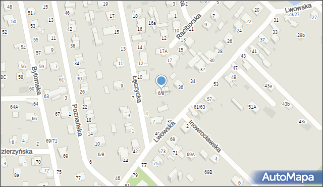 Częstochowa, Łęczycka, 6/8, mapa Częstochowy