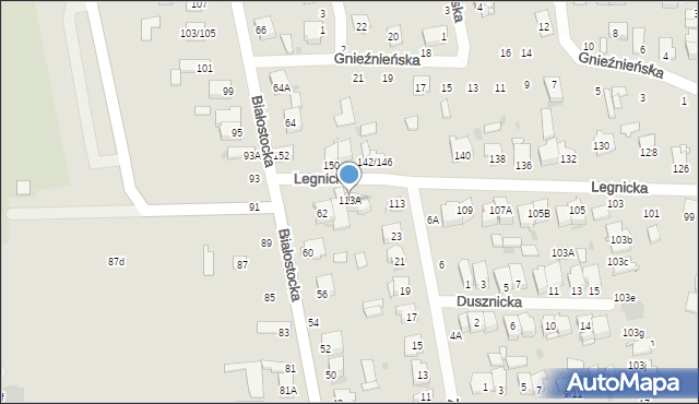 Częstochowa, Legnicka, 113A, mapa Częstochowy