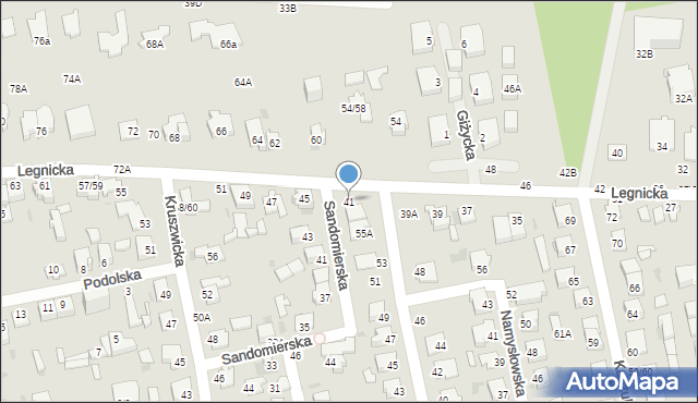 Częstochowa, Legnicka, 41, mapa Częstochowy