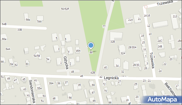 Częstochowa, Legnicka, 44, mapa Częstochowy