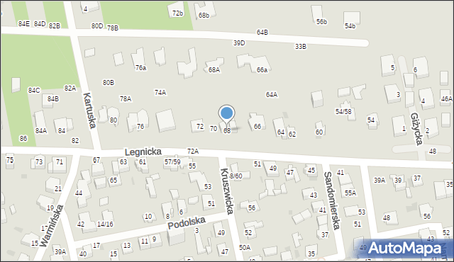 Częstochowa, Legnicka, 68, mapa Częstochowy