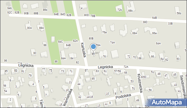 Częstochowa, Legnicka, 80, mapa Częstochowy