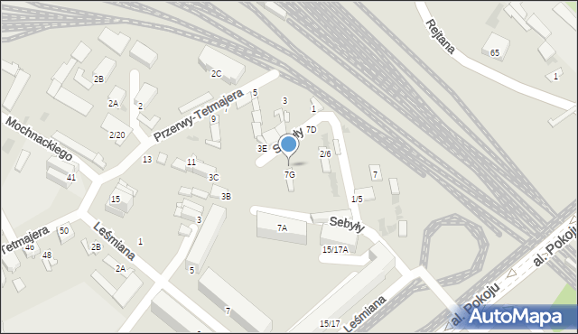 Częstochowa, Leśmiana Bolesława, 7H, mapa Częstochowy
