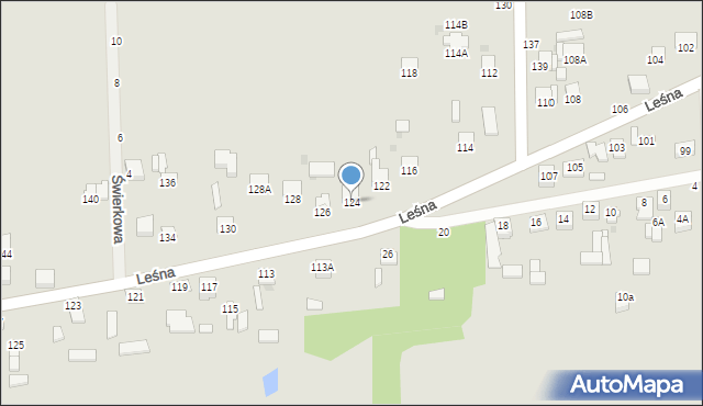 Częstochowa, Leśna, 124, mapa Częstochowy