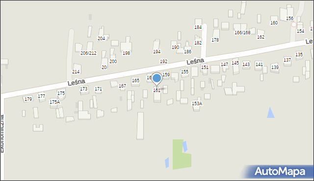 Częstochowa, Leśna, 161, mapa Częstochowy