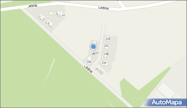 Czołowo, Leśna, 25c, mapa Czołowo