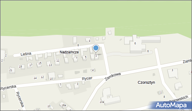 Czorsztyn, Leśna, 1, mapa Czorsztyn