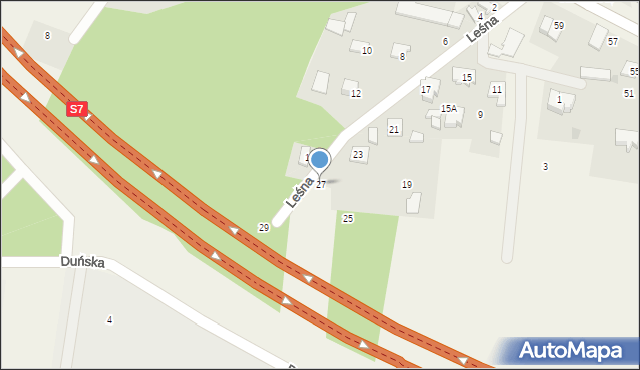 Czosnów, Leśna, 27, mapa Czosnów