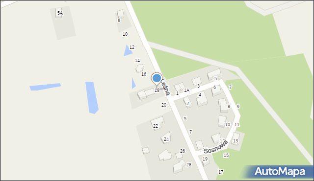 Dąbrowa, Leśna, 18, mapa Dąbrowa