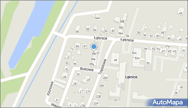 Dąbrowa Górnicza, Łęknice, 65c, mapa Dąbrowa Górnicza